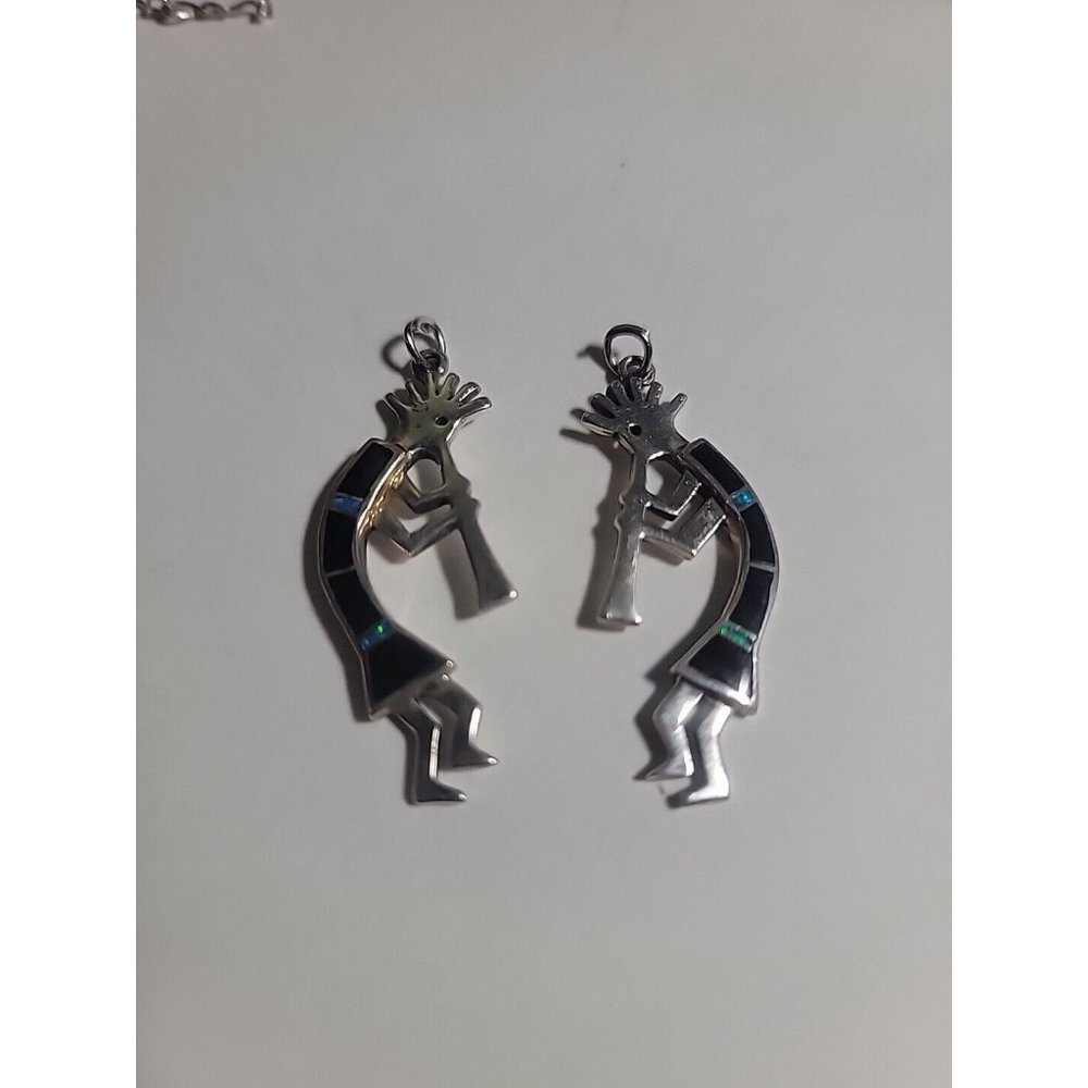 Kokopelli Matching Pendants For Friendship/Lovers Necklaces 925 Black